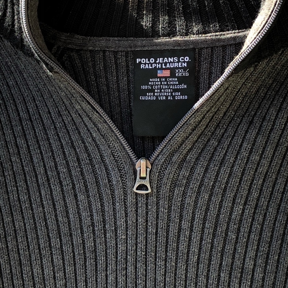 🎂Polo by Ralph Lauren Men's Black Half Zip-Up Sweater Size Size XXL —#008 - Picture 4 of 8